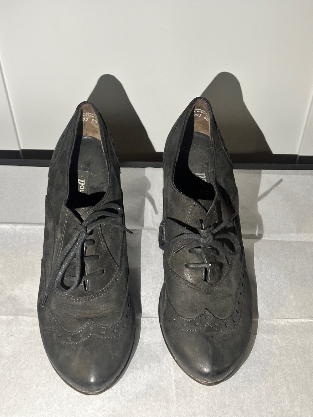 Paul Green Black Suede Wingtip Ankle Booties